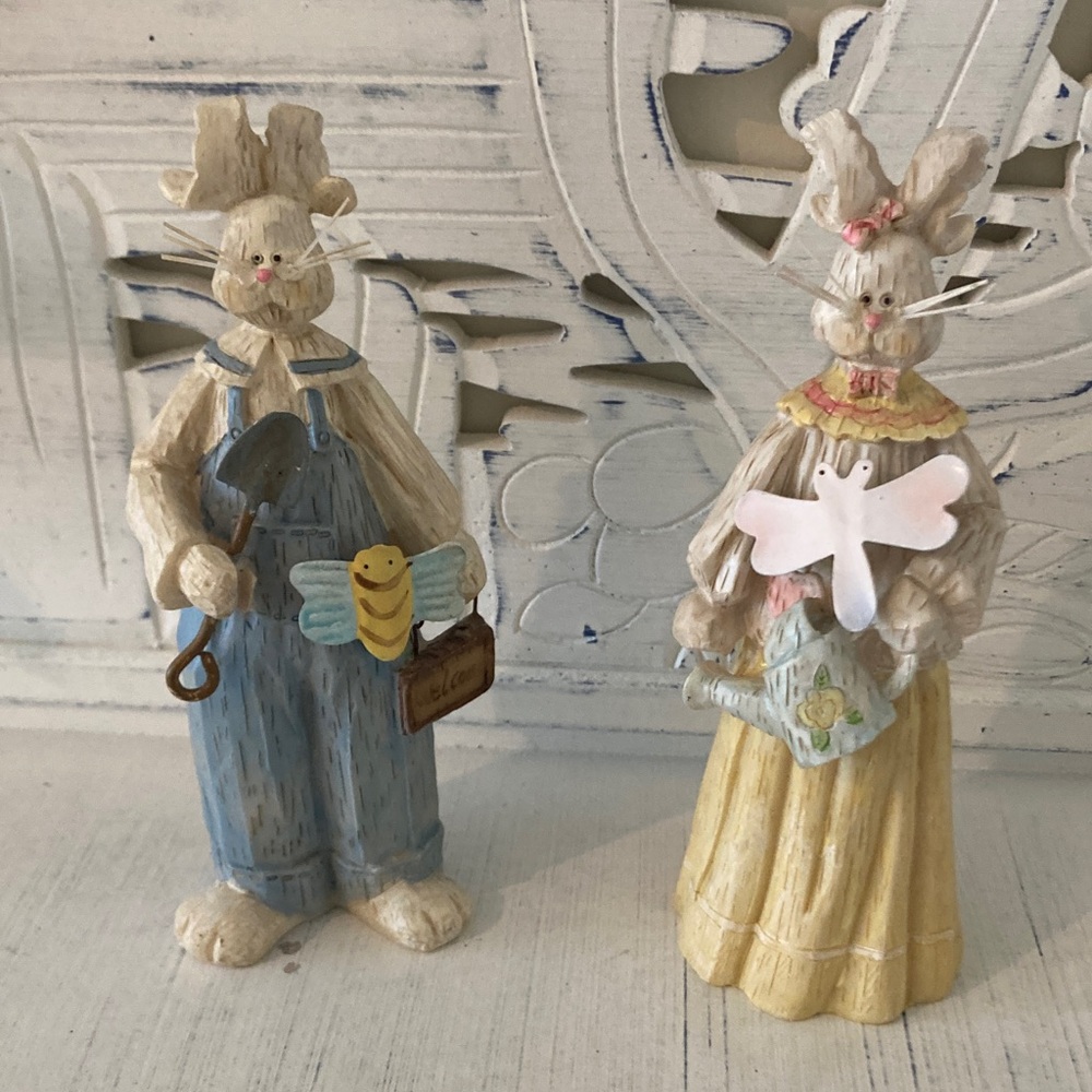 Charming Bunny Figurines in Pastel Colors